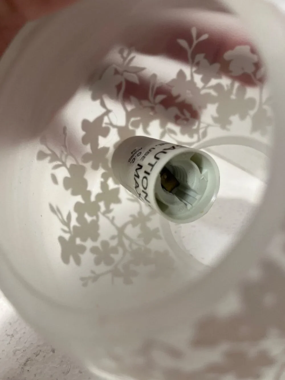 Frosted Glass Floral Pattern Electric Lamp 4.5 Inch